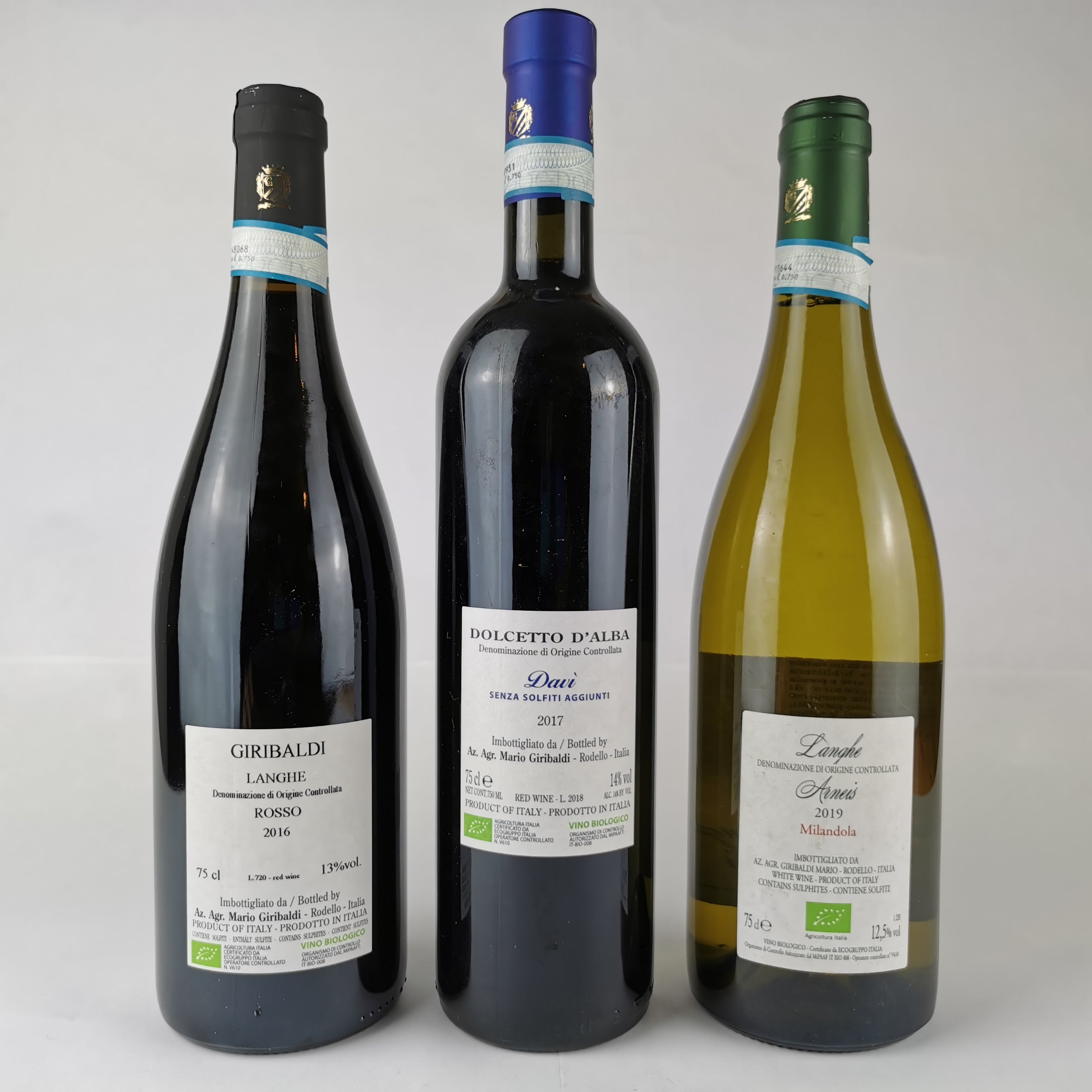 Biowein Paket - Italienischer Wein - Langhe Rosso, Langhe Arneis, Dolcetto D'Alba  (3 Fl.)