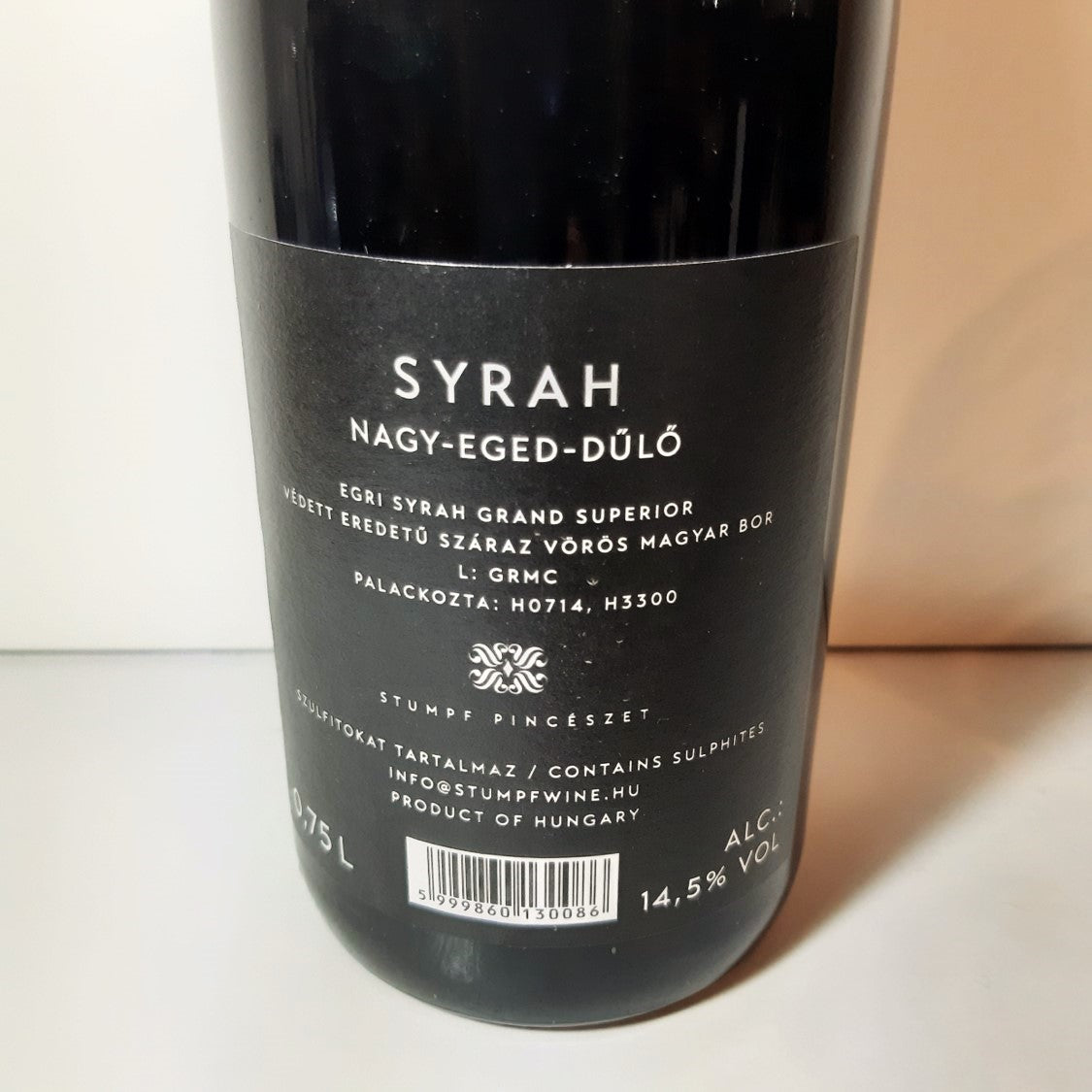 Ungarischer Wein Syrah Stumpf Wine Wonders