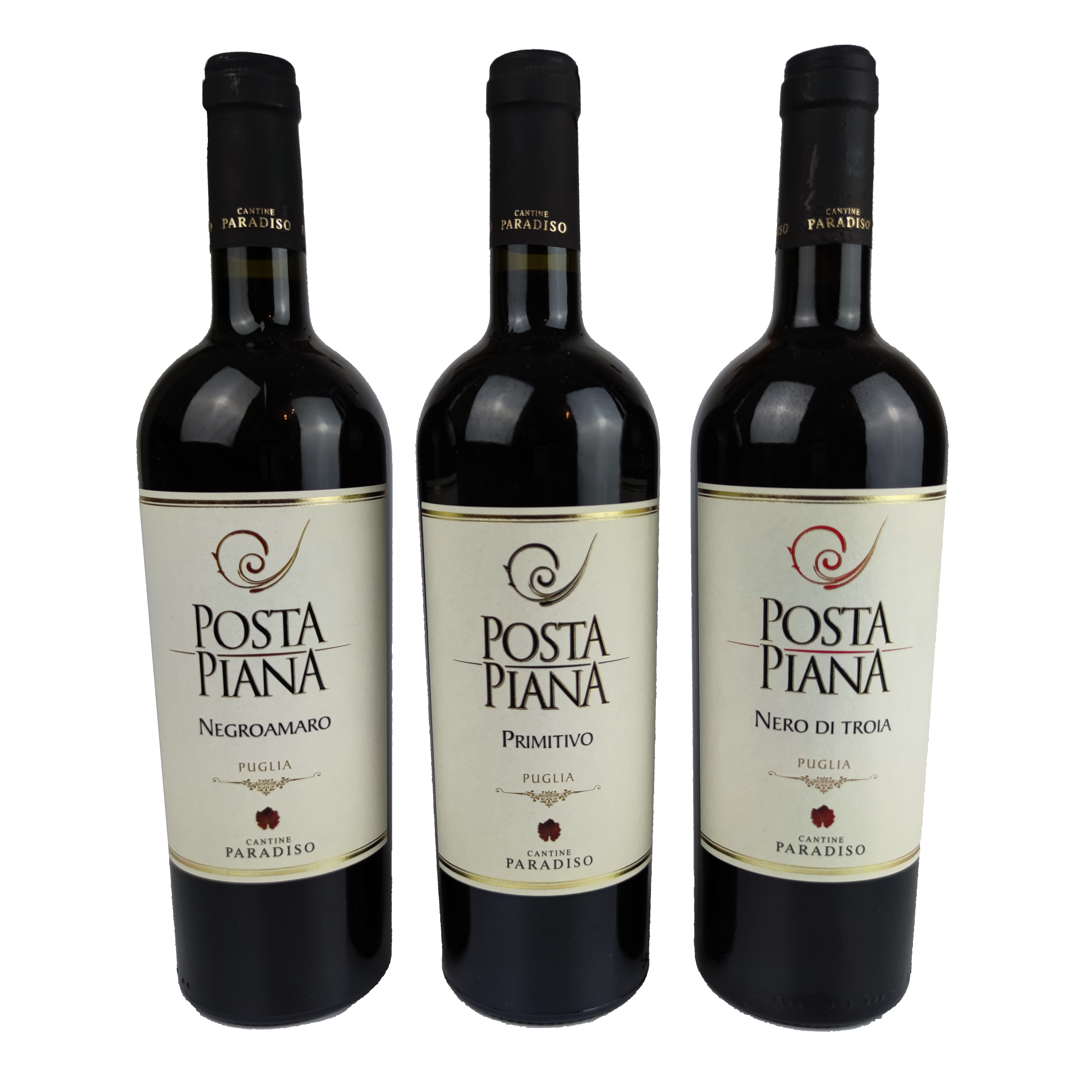Italienisches Rotweinpaket - Primitivo, Negroamaro & Nero di Troia mit Geschenkbox - 3 Fl.